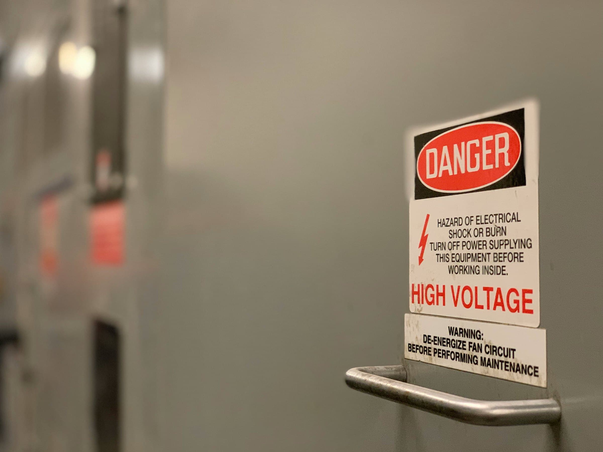 Electrical equipment inspected as part of a facility safety and maintenance program